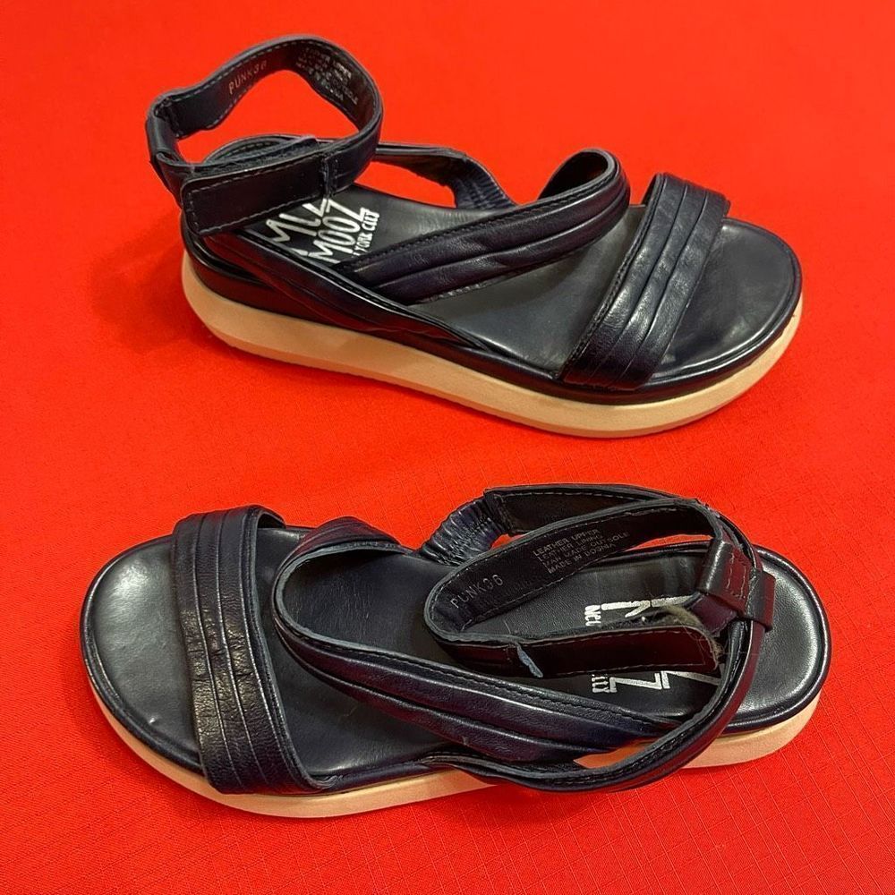 Miz Mooz Punk Navy Blue Leather Sandals Size 36 US 5-5.5 - Picture 5 of 8